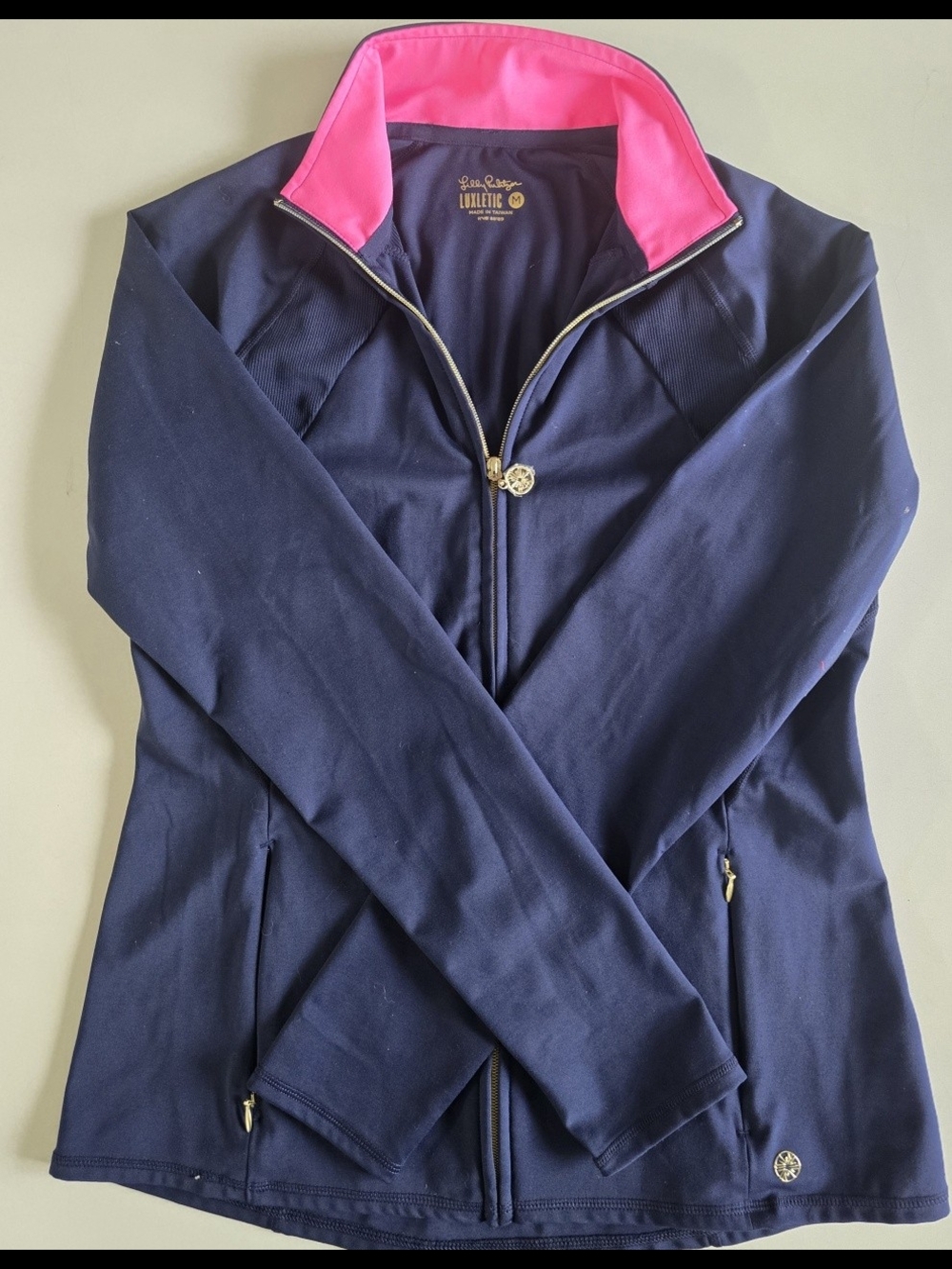 Lilly Pulitzer Luxeletic Navy Full Zip Jacket Size M